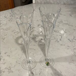 Waterford crystal champagne flutes in box